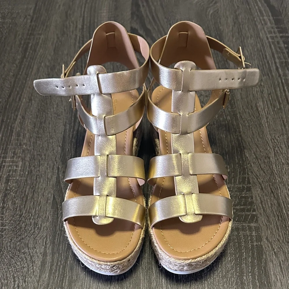 Soda Metallic Espadrille Sandals - Picture 2 of 6